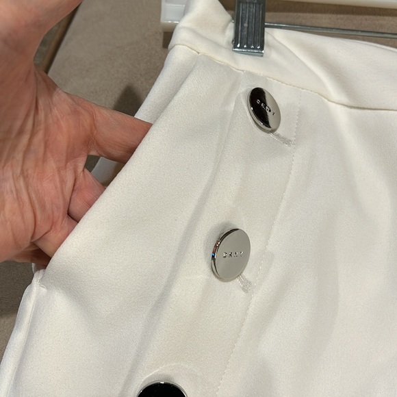 DKNY off white lined ankle length wide leg pant size 8 - Picture 5 of 9